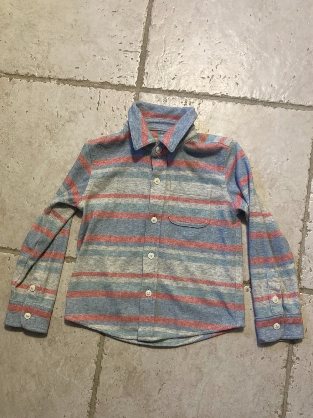 Faherty Legend Kids Striped Button-Down Shirt | Size 4T